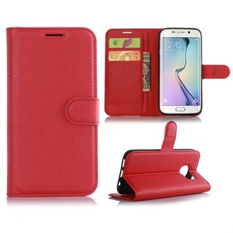 Klassisk kreditkort etui Galaxy S7 Edge cover (rød)