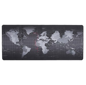 Mousepad XXL med verdenskort/ Gamer Pad - 80 x 30 cm - Black Edition