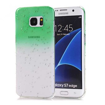 Trendy vanddråber plastik cover til Galaxy S7 Edge grøn