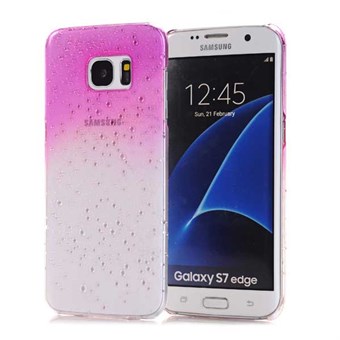 Trendy vanddråber plastik cover til Galaxy S7 Edge lilla