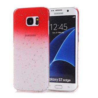 Trendy vanddråber plastik cover til Galaxy S7 Edge rød