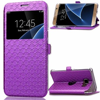 Smart window flip case Galaxy S7 Edge lilla