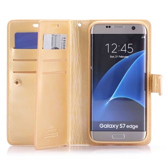 Multi Mercy læder etui M. Kredit kort Galaxy S7 Edge guld