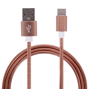 Metal kabel USB Type C 3.1 til USB Type A 2.0 / 1m - Rosa guld