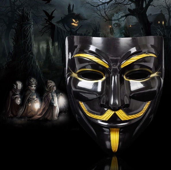 gips effekt Kommerciel V for Vendetta Maske Sort - (Speciel Edition) - Køb her