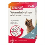 Beaphar All-in-One Ormekur til Hund – Doseres efter vægt - 2,5 kg - 10 kg - 2 piller