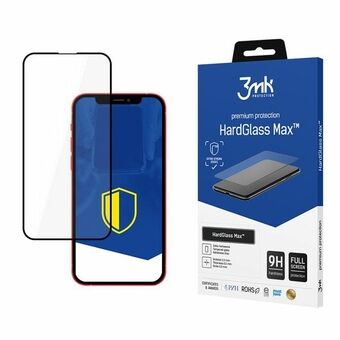 3MK HardGlass Max til iPhone 13 Pro Max i farven sort, FullScreen Glass.