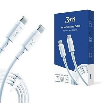 3MK HyperSilicone Cable USB-C/USB-C kabel hvid 1m 60W 3A