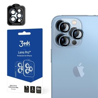 3MK Lens Protection Pro til iPhone 13 Pro / 13 Pro Max i farven blå/sierra blue. Beskyttelse til kameraets objektiv med en monteringsramme, 1 stk.