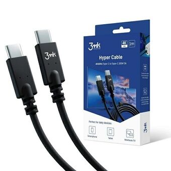 3MK Hyperkabel USB-C/USB-C 4K 60Hz kabel hvid 1m 100W
