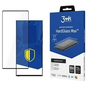 3MK HardGlass Max til Sam S23 Ultra S918, sort Fullscreen glas med fingeraftryk