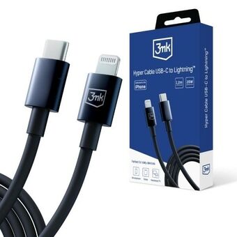 3MK Hyper Kabel USB-C - Lightning 20W 1.2m Sort Kabel