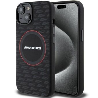 AMG AMHMP15S23SMRK iPhone 15 / 14 / 13 6.1" sort/hård skal i silikone med carbon mønster og MagSafe