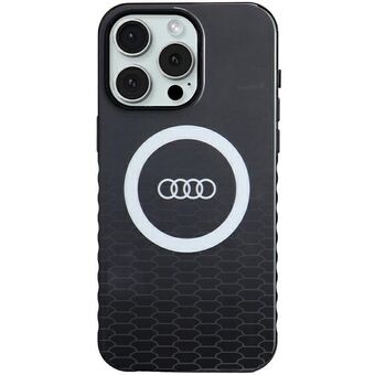 Audi IML Stort Logo MagSafe-etui til iPhone 15 Pro Max 6,7" sort hardcase AU-IMLMIP15PM-Q5/D2-BK