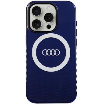 Audi IML Big Logo MagSafe-etui til iPhone 15 Pro 6.1" i blå/navy blå hardcase AU-IMLMIP15P-Q5/D2-BE.