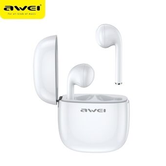 AWEI Bluetooth 5.0 T28 TWS høretelefoner + dockingstation hvid/hvid