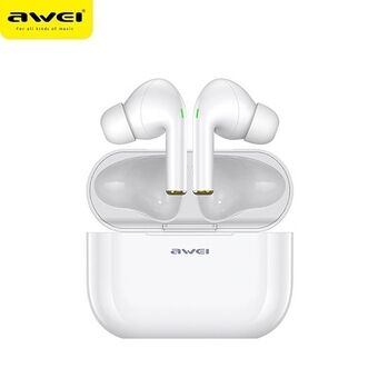 AWEI Bluetooth 5.0 T29 TWS høretelefoner + dockingstation hvid/hvid