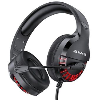 AWEI gaming hovedtelefoner ES-770i over-ear gaming med mikrofon sort/sort