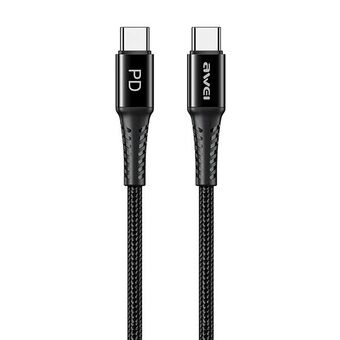 AWEI kabel CL-111T USB-C til USB-C 60W sort