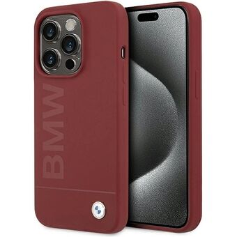 BMW BMHMP15LSLBLRE iPhone 15 Pro 6.1" rød hardcase silikone Big Logo MagSafe.