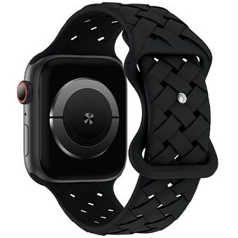 Beline pasek Apple Watch Silicone Woven 38/40/41mm, sort ved / sort æske.