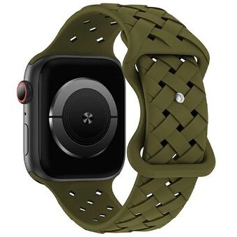 Beline Pasek Apple Watch Silicone Woven 42/44/45/49mm smaragdgrøn/olivenæske.