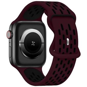 Beline pasek Apple Watch New Sport Silicone 42/44/45/49mm bordo-sort vinrød/sort æske