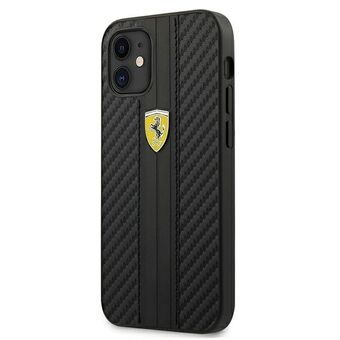 Ferrari  iPhone 12 Mini Sort Hardcase On Track PU Carbon