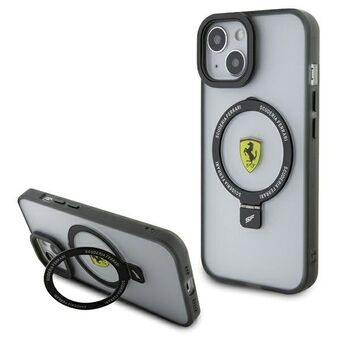 Ferrari FEHMP15SUSCAH iPhone 15 6.1" gennemsigtigt hardcase med ringholder 2023 kollektion MagSafe