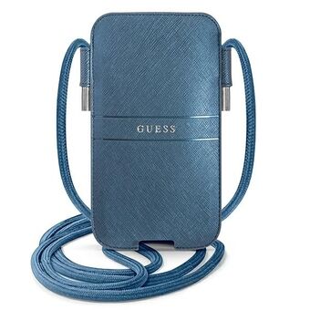 Guess håndtaske GUPHMPSASBBL 6.1" blå/blå Saffiano-strop