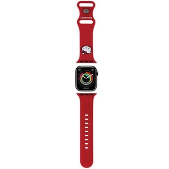Hej Kitty Pasek HKAWMSCHBLR til Apple Watch 38/40/41mm, rød rem med Kitty hoved i silikone.