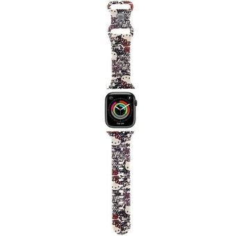 Hej Kitty Pasek HKAWMSDGPTE Apple Watch 38/40/41mm beige/rem strap Silikone Tags Graffiti