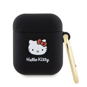 Hej Kitty HKA23DKHSK Airpods 1/2 cover czarny/black Silicone 3D Kitty Head