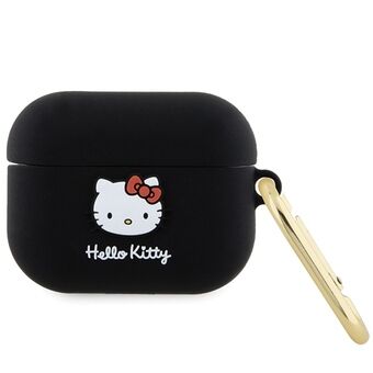 Hej Kitty HKAP3DKHSK Airpods Pro-cover i sort silikone med 3D Kitty-hoved.