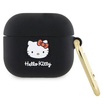 Hej Kitty HKA33DKHSK Airpods 3 cover czarny/sort silikone 3D Kitty hoved.
