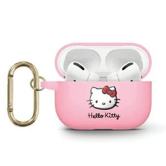 Hej Kitty HKAP23DKHSP Airpods Pro 2 cover i lyserød/pink silikone med 3D Kitty hoved.