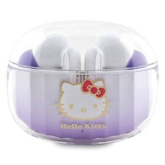 Hej Kitty Bluetooth-hovedtelefoner HKTWSHDGKEU TWS + dockingsstation lilla/purpur gradient elektroplateret logo
