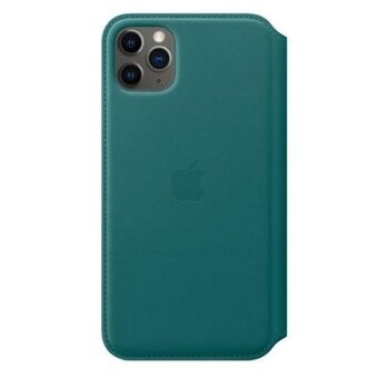 Etui Apple MY1Q2ZM / A iPhone 11 Pro Max påfuglefjer / blå læderbog