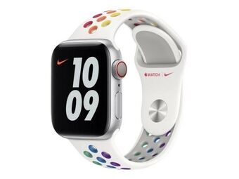 Apple Watch MYD62AM/A 42/44/45 mm Nike Sport Band Pride Edition hvid/hvid rem