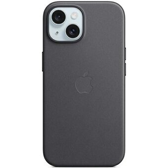 Etuiet Apple MT423ZM/A til iPhone 15 Plus 6.7" MagSafe er sort og lavet af finvævet materiale.