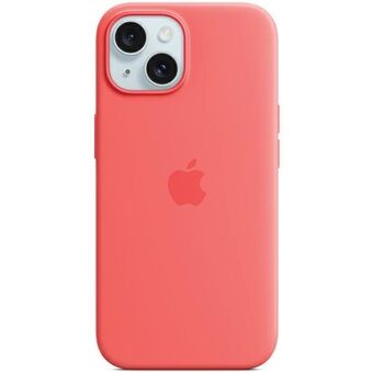Etuiet Apple MT0V3ZM/A til iPhone 15 6.1" MagSafe i farven pink/guava er en silikone taske.