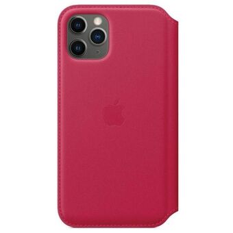 Etuiet Apple MY1K2ZM/A til iPhone 11 Pro 5.8" i farven malinowy/hindbær er lavet af læder og har et folio design.
