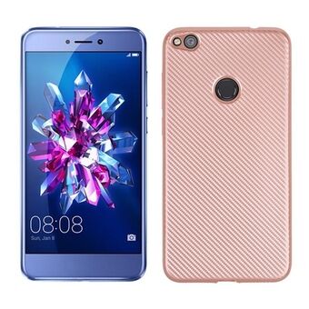 Etui Carbon Fiber Huawei P8 lite 2017 rosa-guld / rosa guld