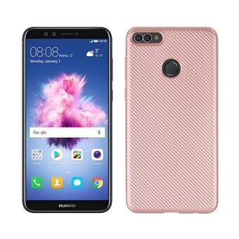 Carbon Fiber Huawei Y9 2018 etui i rosa-guld / rosaguld