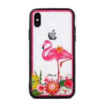 Etui Hearts iPhone Xs Max design 3 klar (pink flamingo)