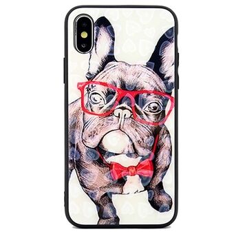 Hearts Glass iPhone X / iPhone XS Etui Design 4 (Hund)