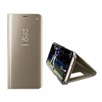 Etuiet Clear View til Samsung A20s A207 i farven guld/złoty.