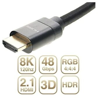 HDMI kabel - HDMI 2.1 48Gbps 3m 8K sort/sort