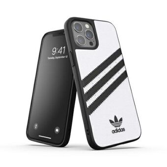 Adidas OR Formstøbt etui PU iPhone 12 Pro Max hvid-sort / hvid-sort 42239
