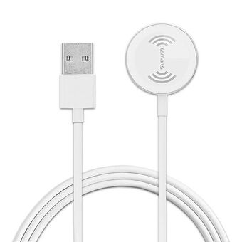 4smarts Induktiv oplader VoltBeam Mini til Apple Watch 1-8/SE med 1m USB-A kabel 2.5W hvid/white 462330